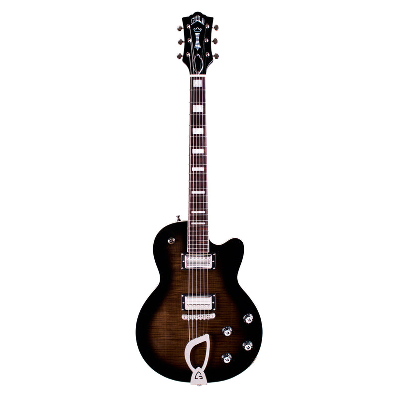 Guild NEWARK Aristocrat HH Guitare électrique avec matériel en nickel – Trans Black Burst