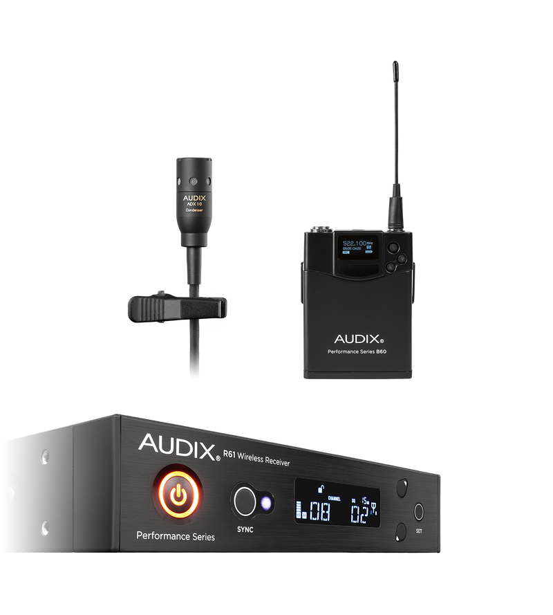 Audix AP61L10 R61 receiver, B60 bodypack with ADX10 lavalier microphone