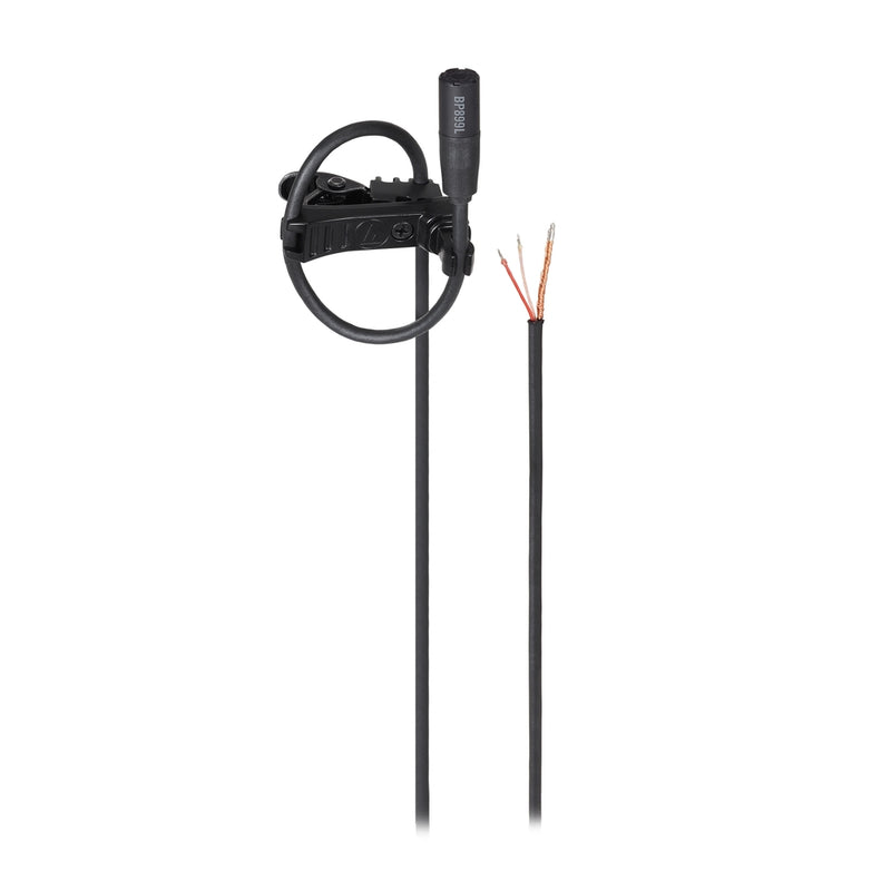 Audio-Technica BP899LC Subminiature Omnidirectional Condenser Lavalier Microphone - Low-Sensitivity Unterminated Black