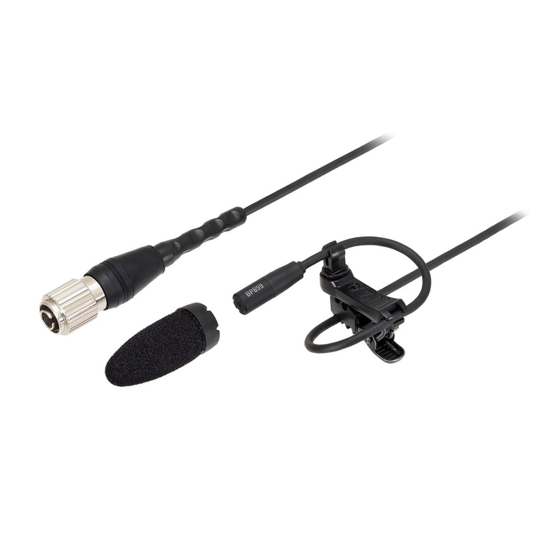 Audio-Technica BP899 Subminure Condenseur omnidirectionnel Microphone Lavalier - Module de puissance XLR câblée