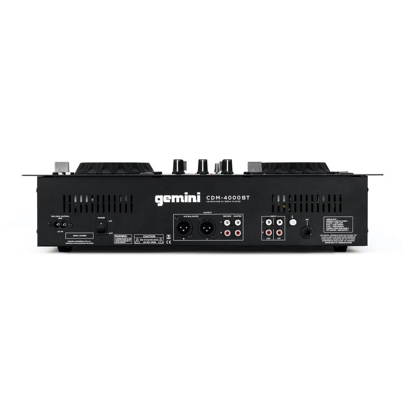 Gemini CDM-4000BT Lecteur multimédia professionnel double CD/USB à 2 canaux avec Bluetooth