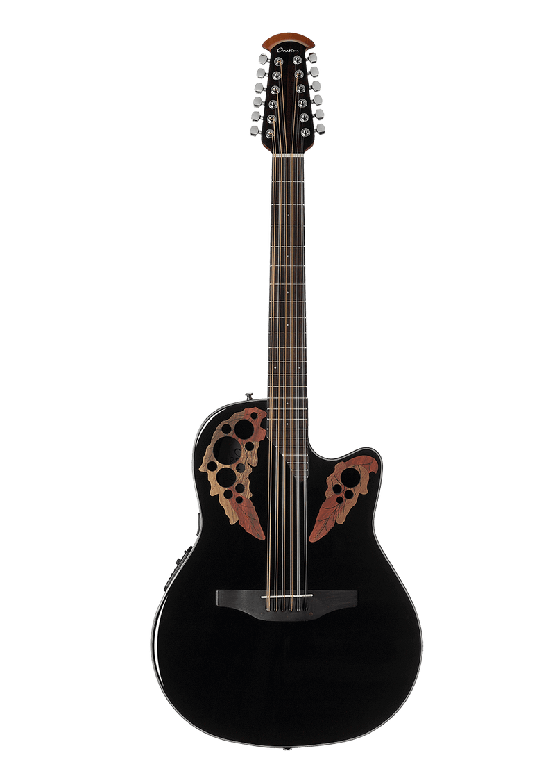 Ovation CE4412-5 Celebrity® Elite - 12-String Mid Depth Lyrachord Body Acoustic-Electric - Black