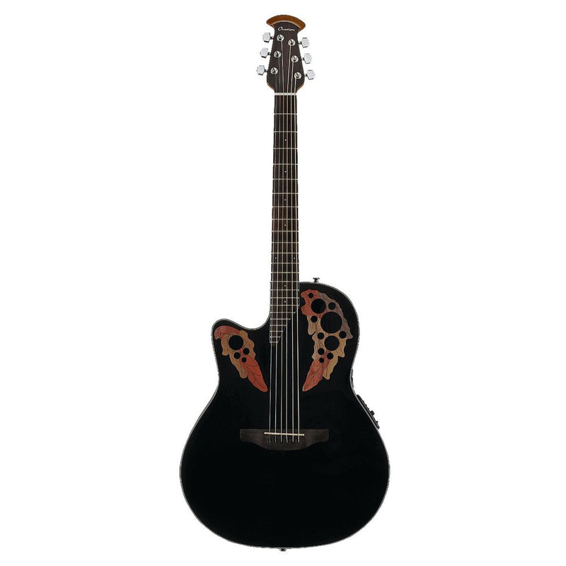 Ovation CE44L-5 Celebrity Elite Series - Mid Depth Lyrachord Body Left Handed Acoustic-Electric Guitar - Black