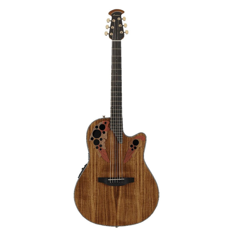 Ovation CE44P-FKOA Celebrity Elite Plus Series - Mid-Depth Lyrachord Body Acoustic-Electric Guitar - Figured Koa Top