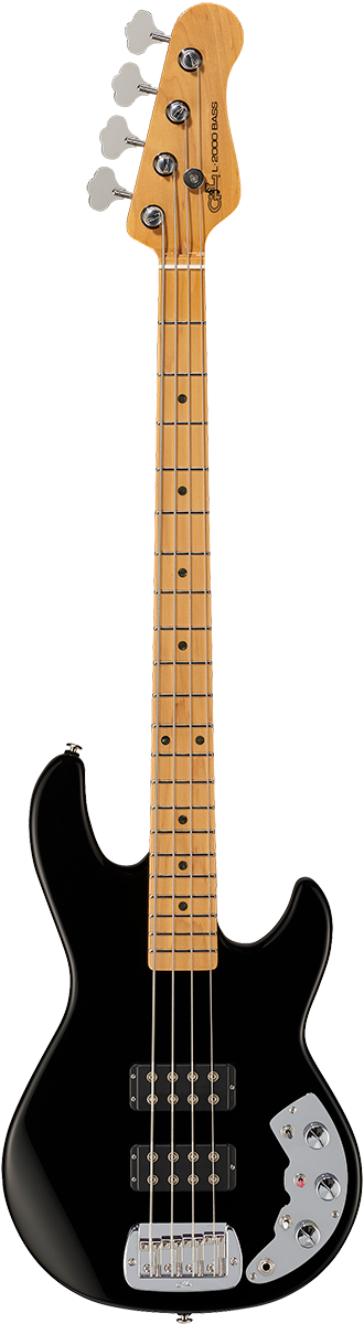 G&L FULLERTON DELUXE L2000 CLF Basswood Body w/ Maple Neck & Fretboard Electric Bass Guitar - Jet Black