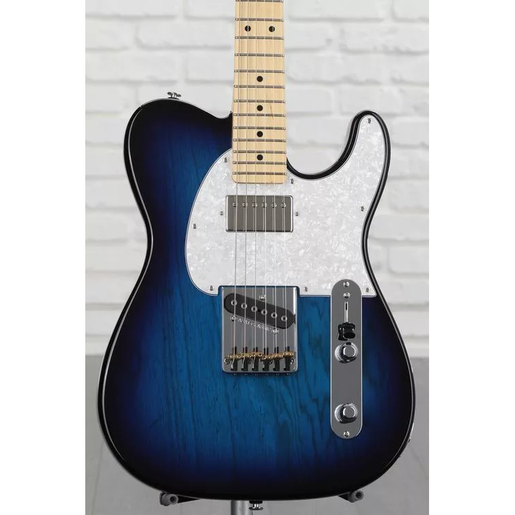 G&amp;L FULLERTON DELUXE BLUESBOY Corps en frêne avec touche en érable Guitare électrique - Blueburst 