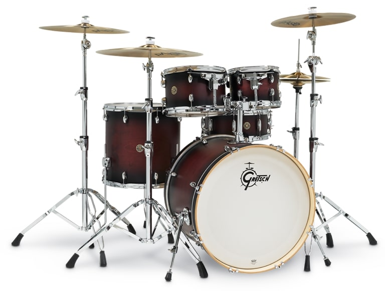 Gretsch Drums Catalina Maple Pack de 5 fûts avec grosse caisse de 22", Satin Deep Cherry Burst