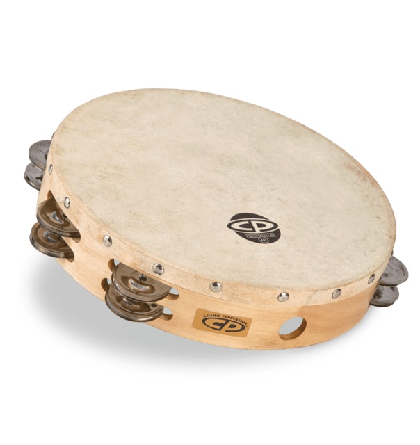Latin Percussion CP380 Tambourine With Head Double Row - 10"