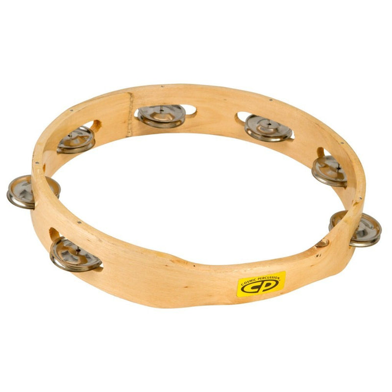 Latin Percussion CP389 Headless Wood Tambourine Single Row Jingles - 10"