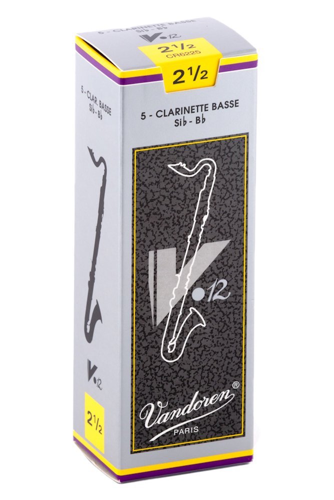 Vandoren CR6225 Bass Clarinet V.12 Reeds Strength 2.5 (Box of 5)