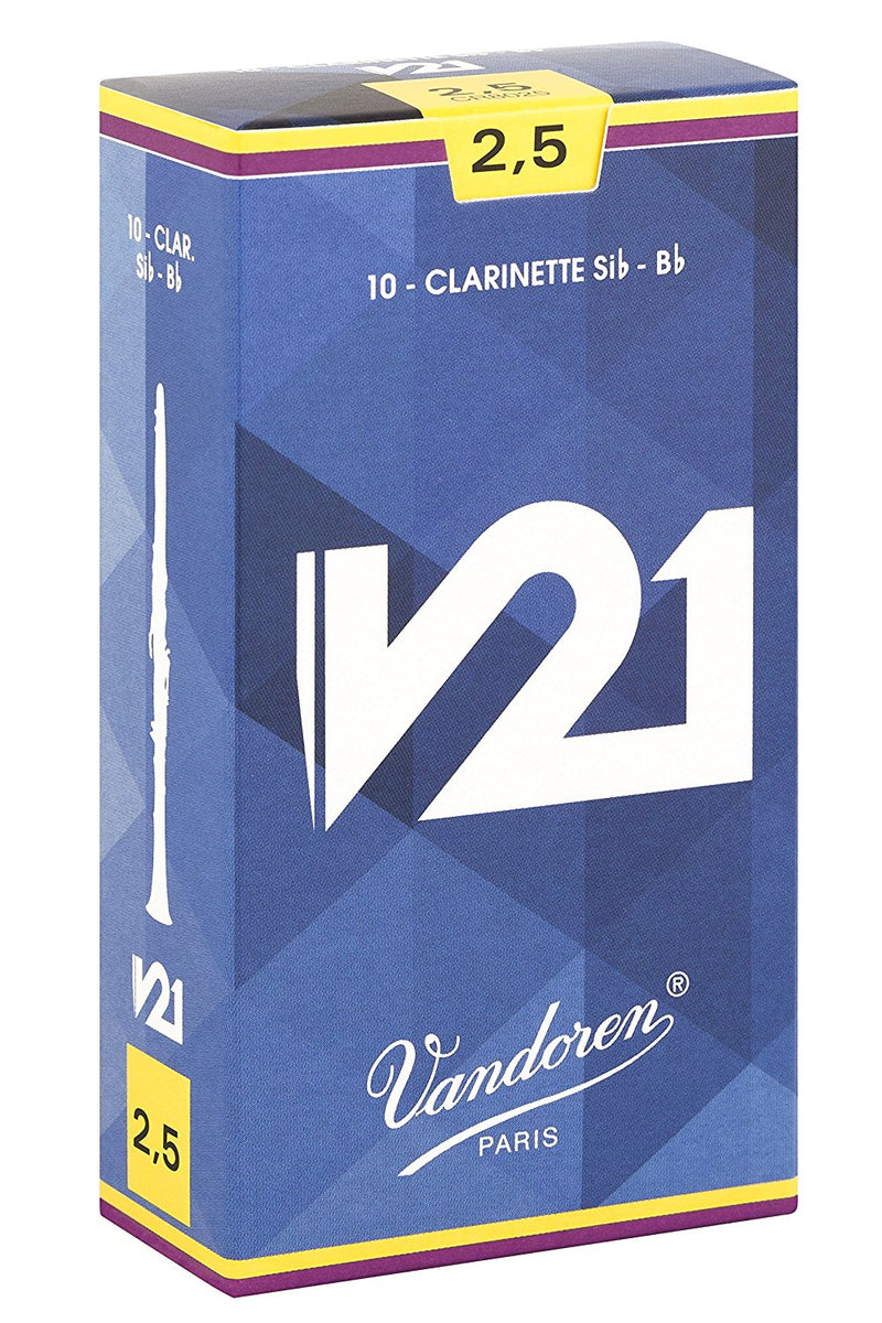 Vandoren CR8025 Bb Clarinet V21 Reeds Strength 2.5 (Box of 10)