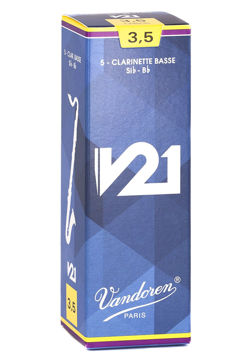 Vandoren CR8235 Bass Clarinet V21 Reeds Strength 3.5 (Box of 5)