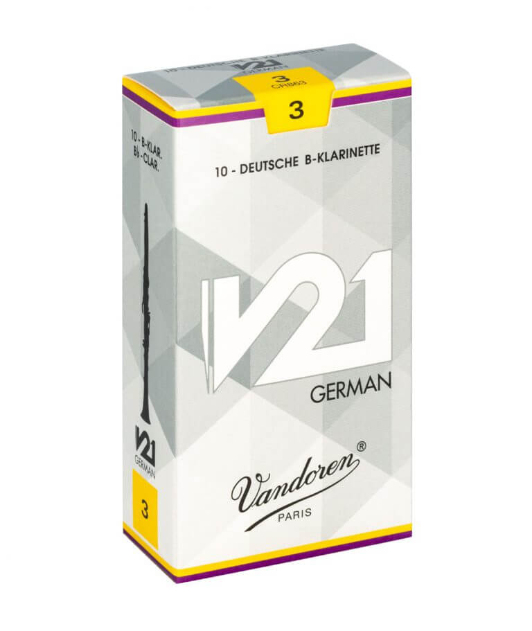 Vandoren CR863 V21 German Cut Clarinet Reeds Strength 3 (Box of 10)