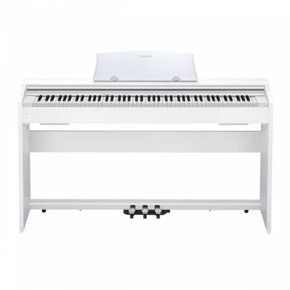 Casio PX770WE Privia Piano numérique 88 touches avec support d'armoire et pédales (blanc)