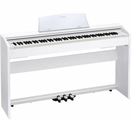 Casio PX770WE Privia Piano numérique 88 touches avec support d'armoire et pédales (blanc)