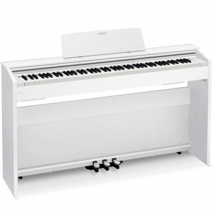 Casio PX870WE Privia Piano numérique 88 touches avec support d'armoire et pédales (blanc)
