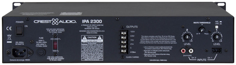 Peavey IPA-2300 Amplificateur mélangeur 2 canaux