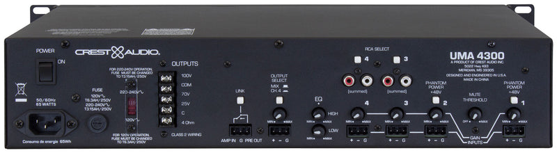 Peavey UMA-4300 Amplificateur mélangeur 4 canaux 300 watts