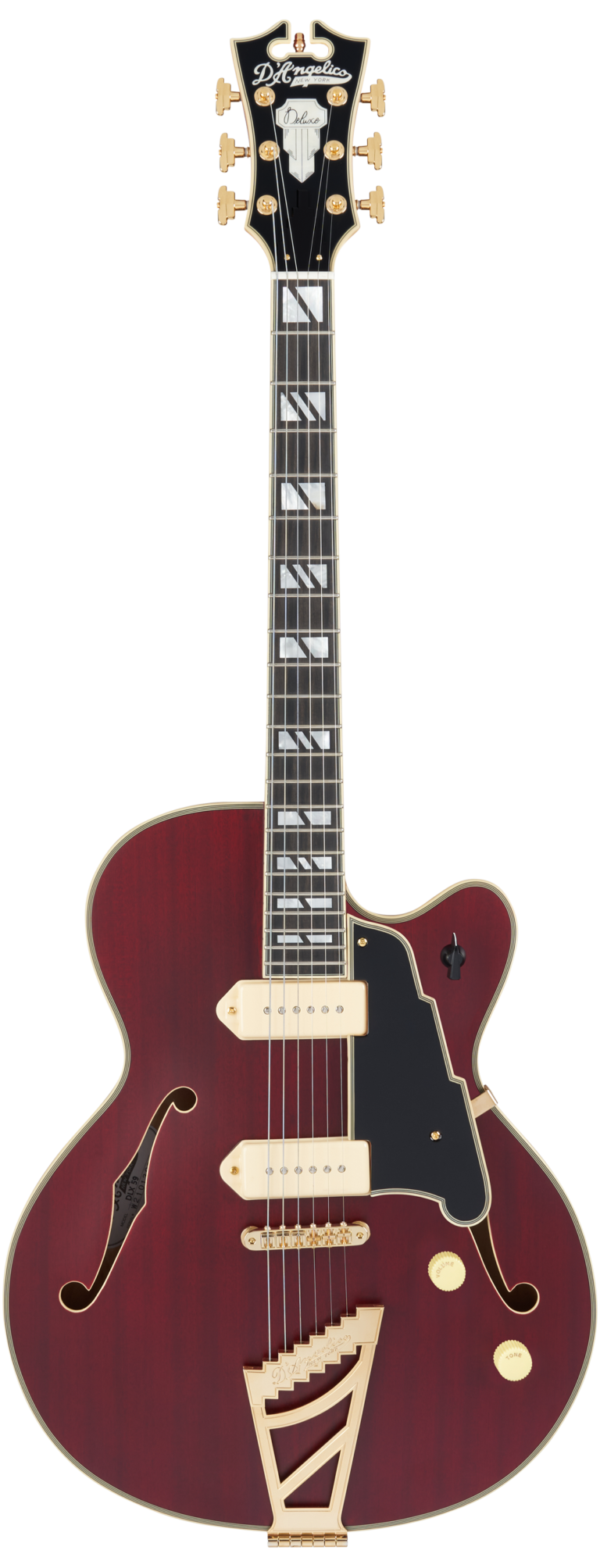 D'Angelico DELUXE 59 Series Hollow Body Electric Guitar (Satin Trans Wine)