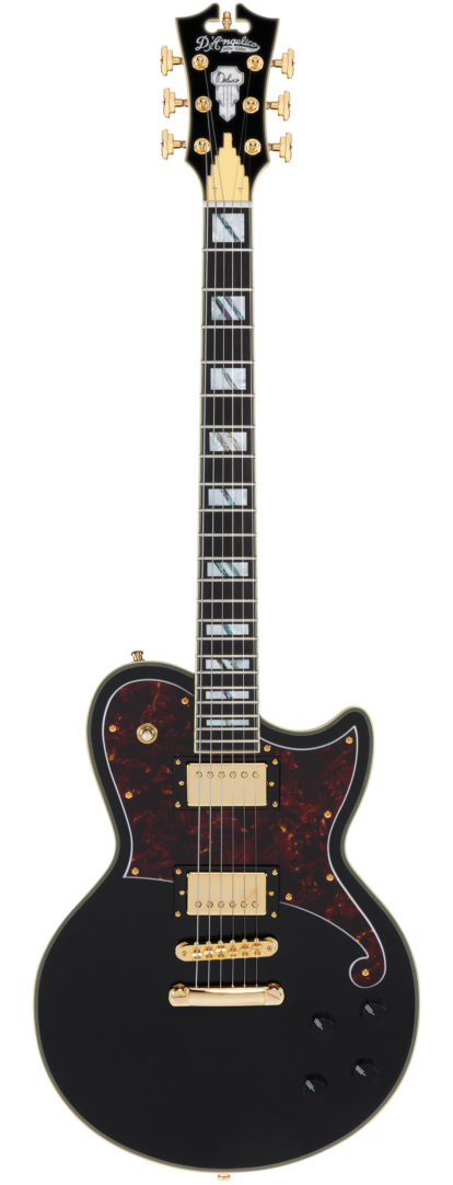 D'Angelico DELUXE ATLANTIC Series Electric Guitar (Solid Black)