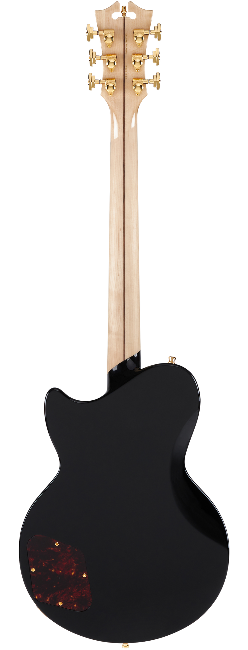 D'Angelico DELUXE ATLANTIC Series Electric Guitar (Solid Black)