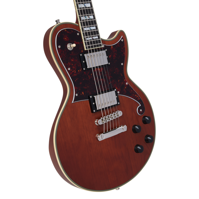 D'Angelico DELUXE ATLANTIC Series Electric Guitar (Satin Walnut)