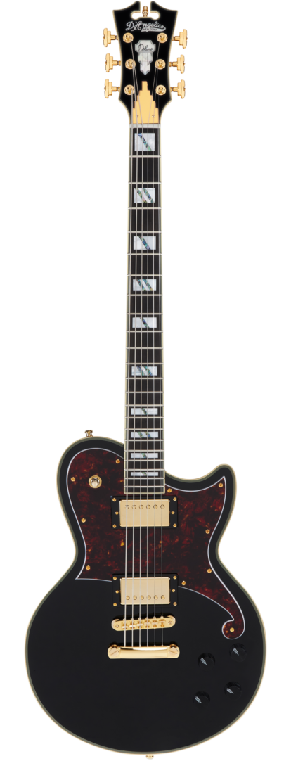 D'Angelico DELUXE ATLANTIC Series Electric Guitar (Solid Black)