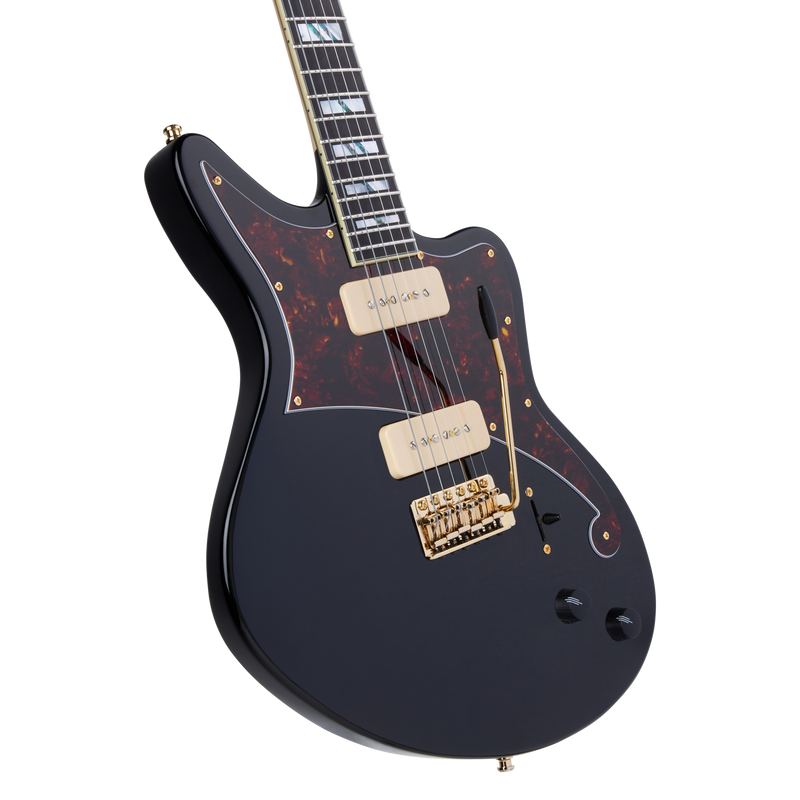 D'Angelico DELUXE BEDFORD Series Electric Guitar (Solid Black)