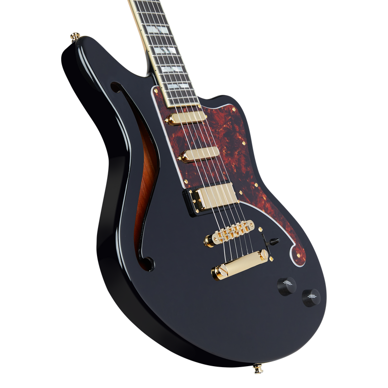 D'Angelico DADBEDSHSBKGS Guitare électrique semi-creuse (Noir)