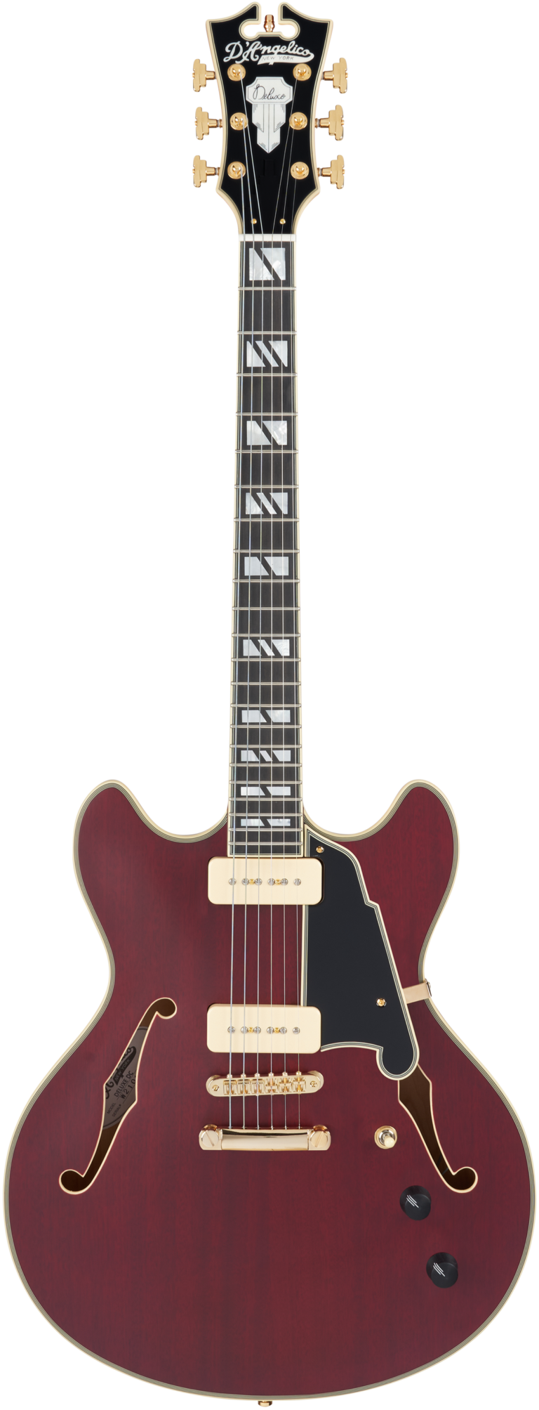 D'Angelico DELUXE DC Semi Hollow-Body Electric Guitar (Satin Trans Wine)