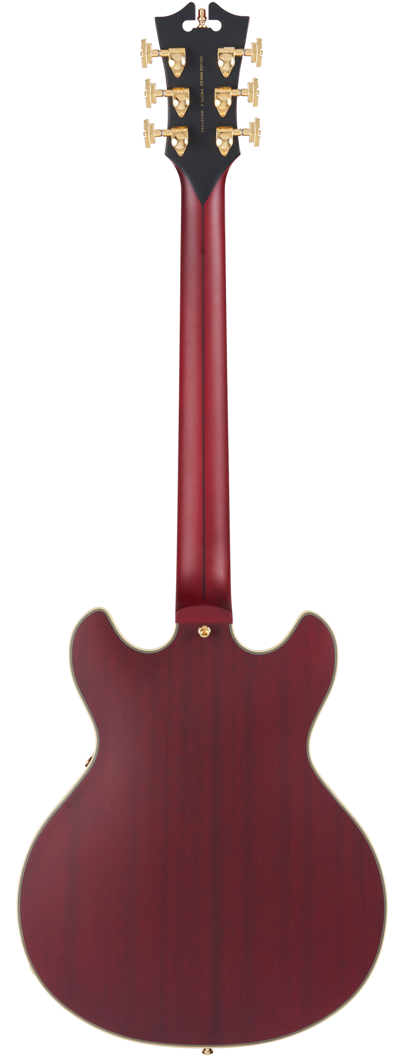 D'Angelico DELUXE MINI DC Series Semi Hollow-Body Electric Guitar (Satin Trans Wine)
