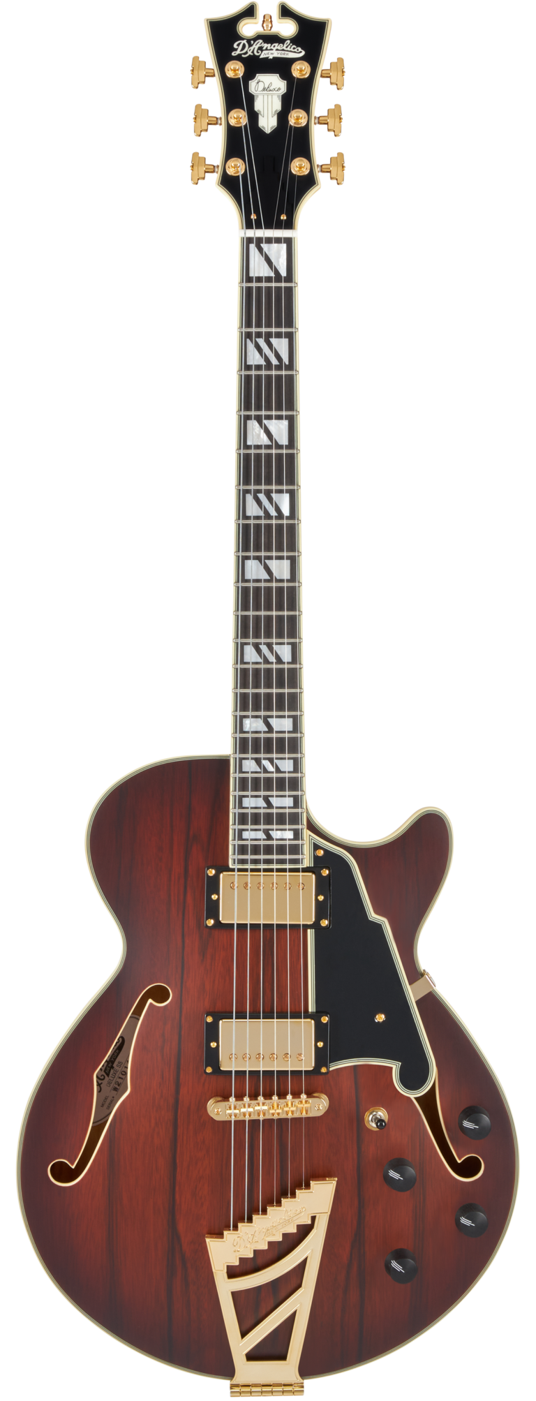 D'Angelico DELUXE SS Semi Hollow-Body Electric Guitar (Satin Brown Burst)