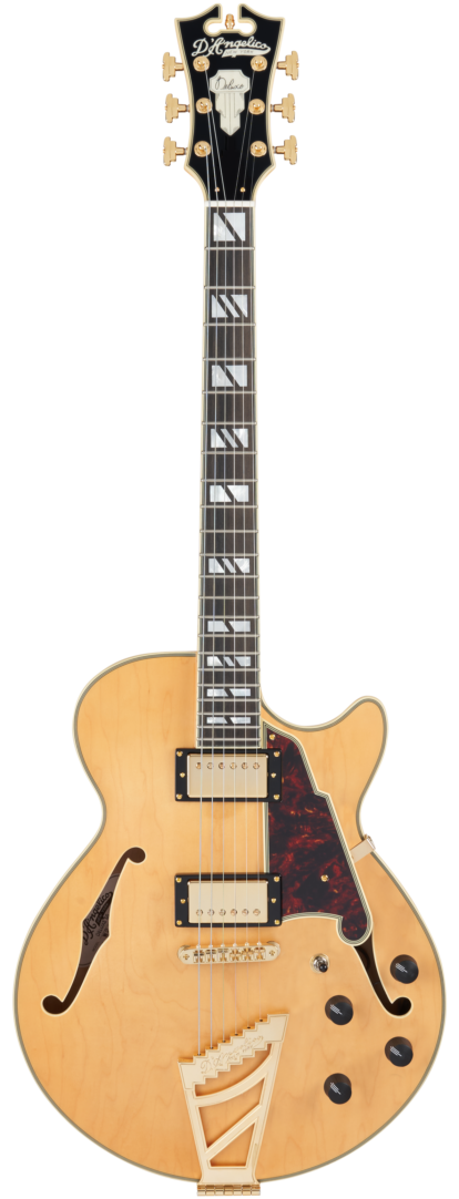 D'Angelico DADSSSHNGT Deluxe SS Guitare électrique semi-creuse (miel satiné)