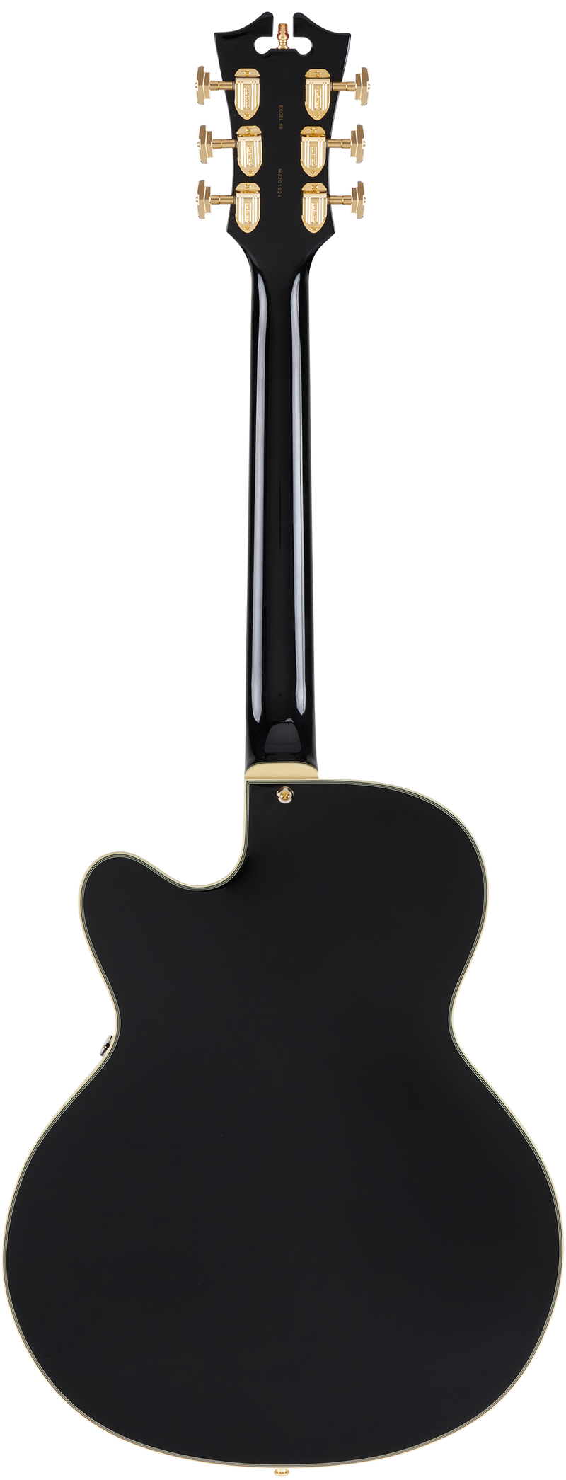 D'Angelico DAE59SBK2GT Guitare électrique à corps creux (noir massif)