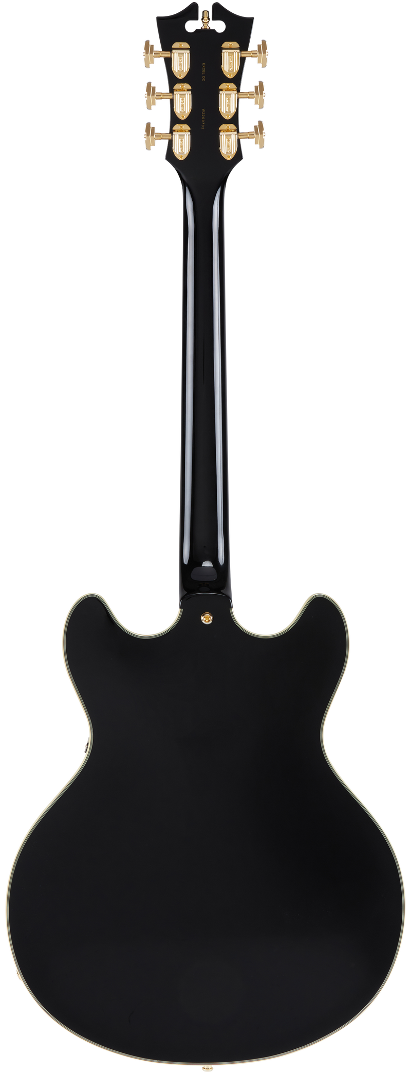 D'Angelico DAEDCSBKGS Excel DC Guitare électrique semi-creuse (noir massif)