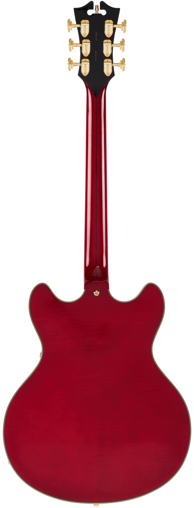 D'Angelico DAEDCTCHGS Guitare électrique semi-creuse (Trans Cherry)