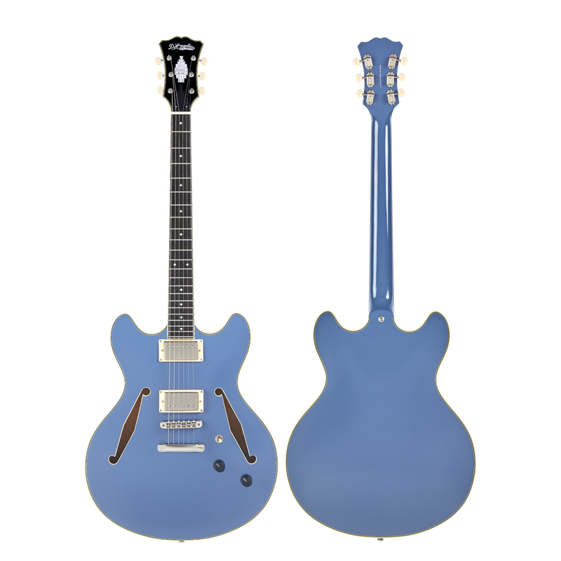 D'Angelico DAEDCTSLBSNS Guitare électrique semi-creuse (bleu ardoise)