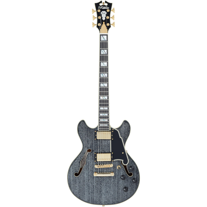 D'Angelico DAEMINIDCBDGS Guitare électrique semi-creuse (Black Dog)