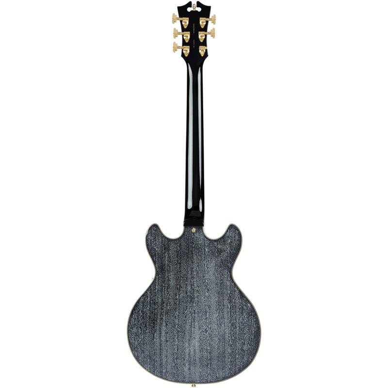 D'Angelico DAEMINIDCBDGS Guitare électrique semi-creuse (Black Dog)