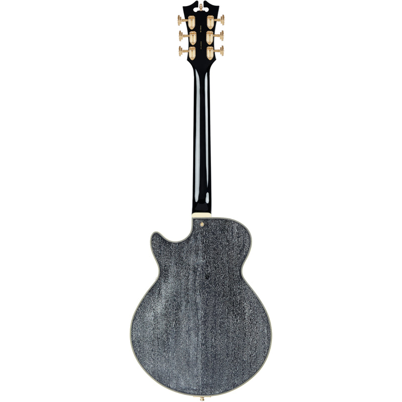 D'Angelico DAESSBDGTR Guitare électrique semi-creuse avec bouclier trémolo (chien noir)