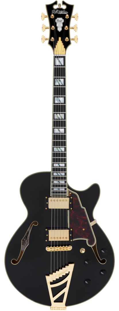 D'Angelico DAESSSBBKGT Guitare électrique semi-creuse (noir massif)