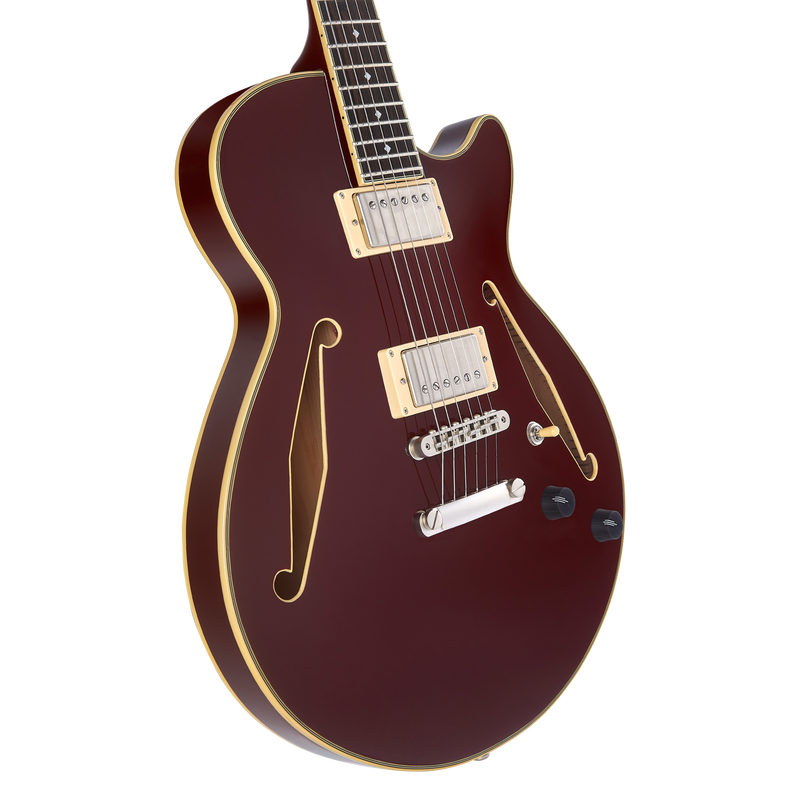 D'Angelico EXCEL TOUR Series Semi Hollow-Body Electric Guitar (Solid Wine)