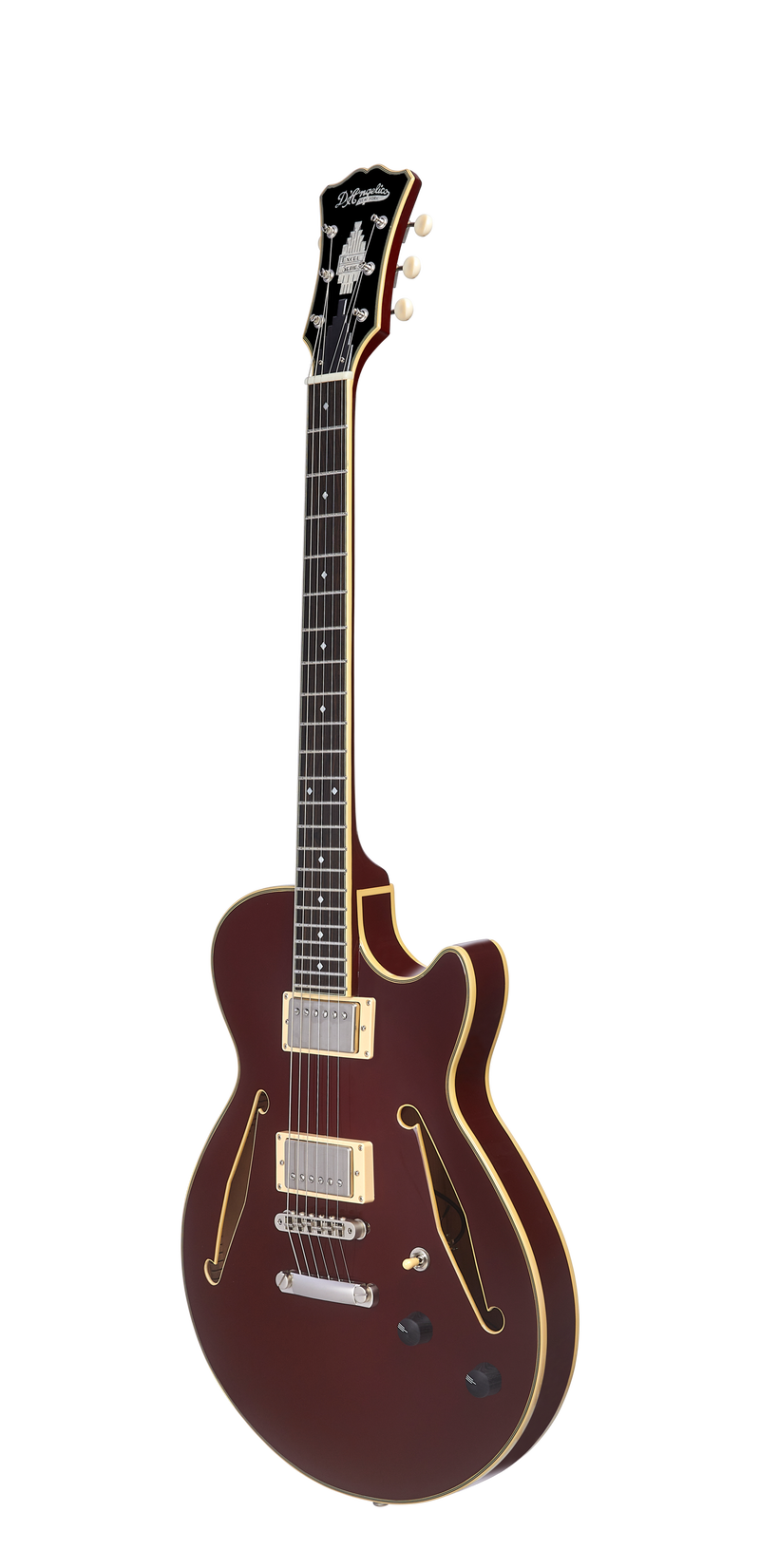 D'Angelico EXCEL TOUR Series Semi Hollow-Body Electric Guitar (Solid Wine)