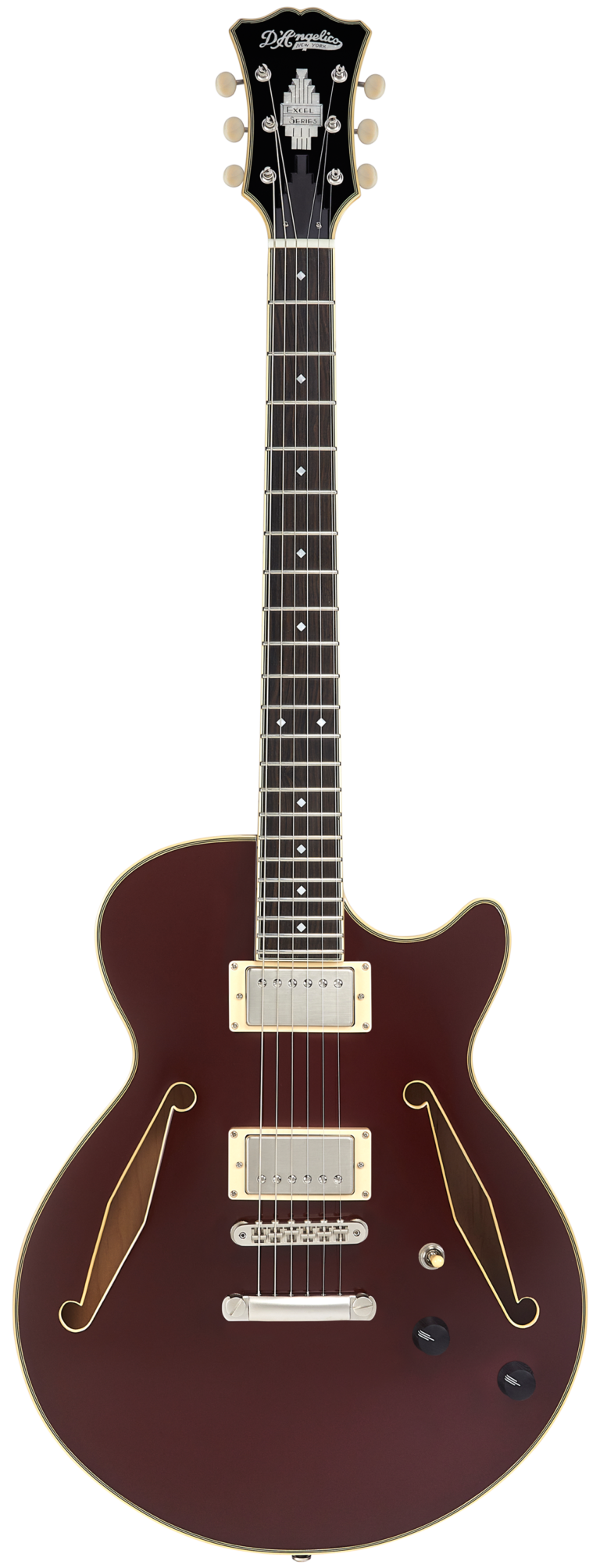 D'Angelico EXCEL TOUR Series Semi Hollow-Body Electric Guitar (Solid Wine)