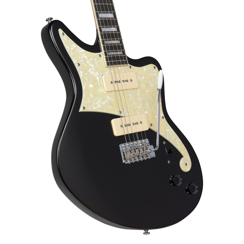 D'Angelico DAPBEDBLFCTR Electric Guitar (Black Flake)