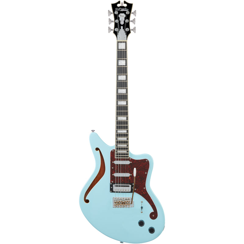 D'Angelico DAPBEDSHSBMCS Semi Hollow-Body Electric Guitar (Sky Blue)