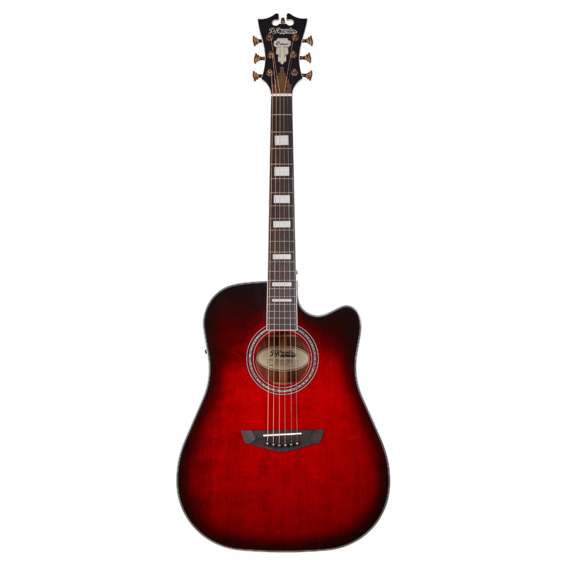 D'Angelico PREMIER BOWERY Series Acoustic Electric Guitar (Trans Black Cherry Burst)