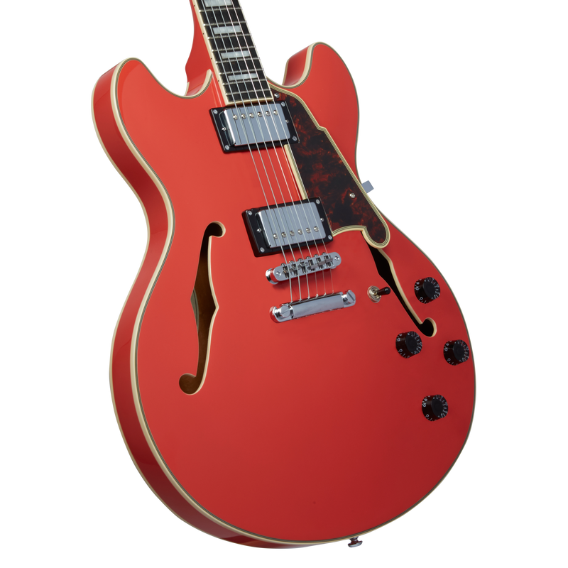 D'Angelico PREMIER DC Series Semi Hollow-Body Electric Guitar (Fiesta Red)