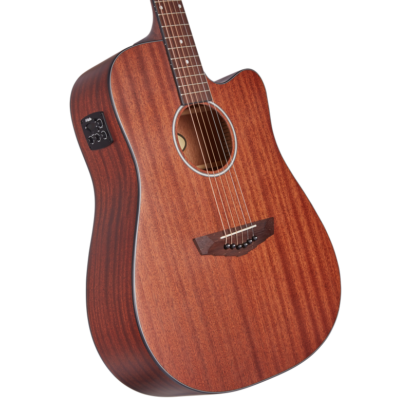 D'Angelico DAPLSD500MAHCP PREMIER BOWERY Series - Bowery LS Dreadnought CE Acoustic Electric Guitar - Mahogany Satin
