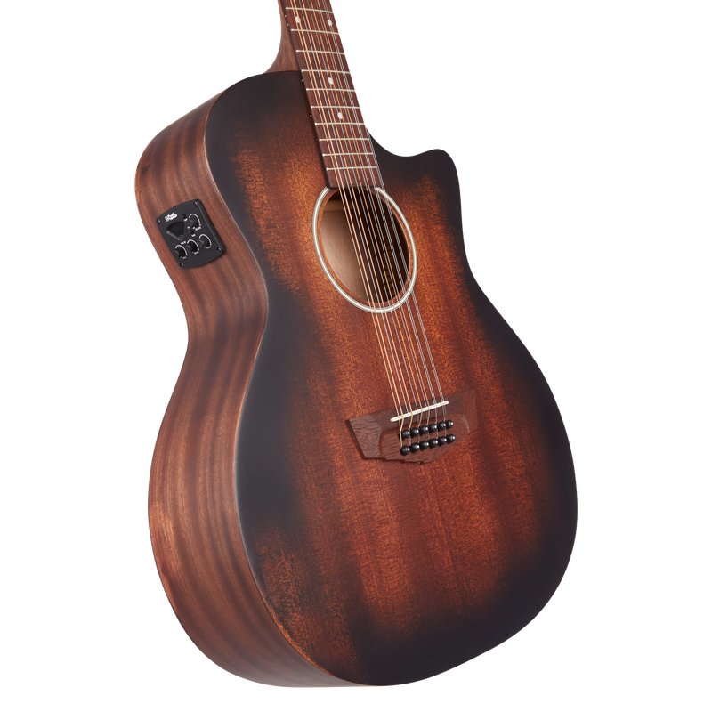 D'Angelico DAPLSG212AGDCP PREMIER FULTON Series - Fulton LS Grand Auditorium 12-String CE Acoustic Electric Guitar - Aged Mahogany
